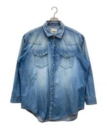 MYTHINKS（マイシンクス）の古着「レーヨンシルクダメージウエスタンデニムシャツ」｜インディゴ