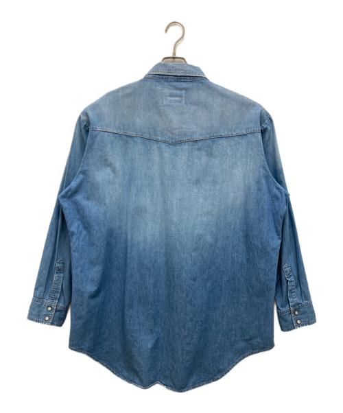 MYTHINKS（マイシンクス）MYTHINKS (マイシンクス) レーヨンシルクダメージウエスタンデニムシャツ インディゴ サイズ:Lの古着・服飾アイテム
