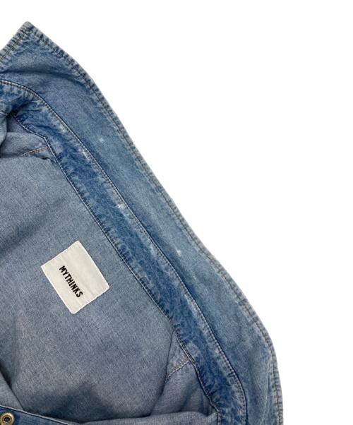 MYTHINKS（マイシンクス）MYTHINKS (マイシンクス) レーヨンシルクダメージウエスタンデニムシャツ インディゴ サイズ:Lの古着・服飾アイテム