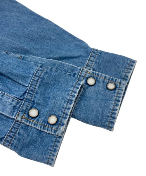 MYTHINKS（マイシンクス）MYTHINKS (マイシンクス) レーヨンシルクダメージウエスタンデニムシャツ インディゴ サイズ:Lの古着・服飾アイテム