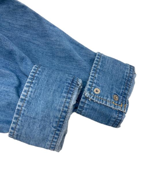 MYTHINKS（マイシンクス）MYTHINKS (マイシンクス) レーヨンシルクダメージウエスタンデニムシャツ インディゴ サイズ:Lの古着・服飾アイテム