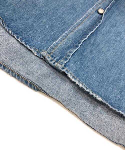 MYTHINKS（マイシンクス）MYTHINKS (マイシンクス) レーヨンシルクダメージウエスタンデニムシャツ インディゴ サイズ:Lの古着・服飾アイテム