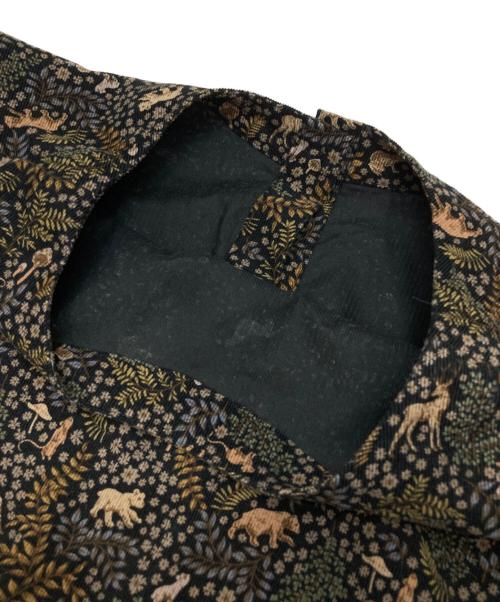 Shower Party（シャワーパーティー）Shower Party (シャワーパーティー) アニマルフラワーコーデュロイワンピース ブラウン×ブラック サイズ:不明（実寸参照）の古着・服飾アイテム