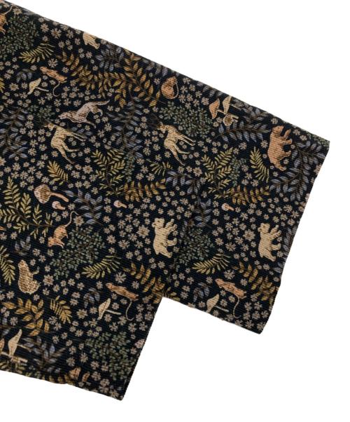 Shower Party（シャワーパーティー）Shower Party (シャワーパーティー) アニマルフラワーコーデュロイワンピース ブラウン×ブラック サイズ:不明（実寸参照）の古着・服飾アイテム