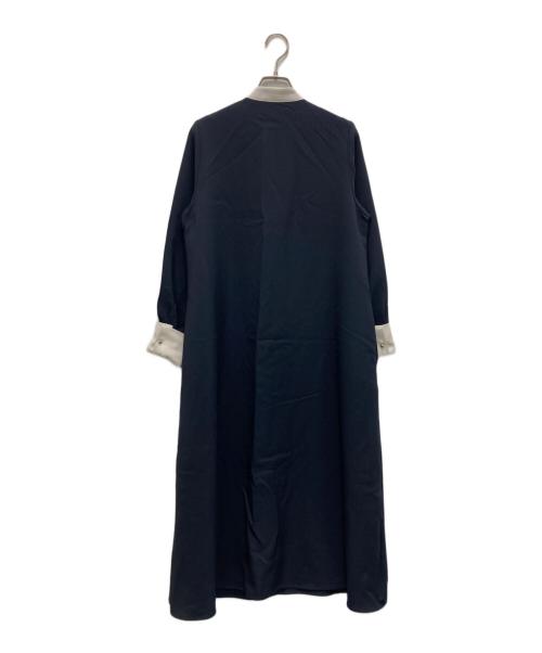 SHIPS any（シップスエニィ）SHIPS any (シップスエニィ) ダブルクロス Aライン シャツワンピース ネイビー サイズ:FREEの古着・服飾アイテム