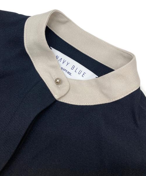 SHIPS any（シップスエニィ）SHIPS any (シップスエニィ) ダブルクロス Aライン シャツワンピース ネイビー サイズ:FREEの古着・服飾アイテム