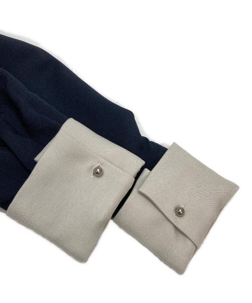SHIPS any（シップスエニィ）SHIPS any (シップスエニィ) ダブルクロス Aライン シャツワンピース ネイビー サイズ:FREEの古着・服飾アイテム