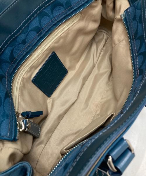 COACH（コーチ）COACH (コーチ) シグネチャーワンショルダーバッグ ブルーの古着・服飾アイテム