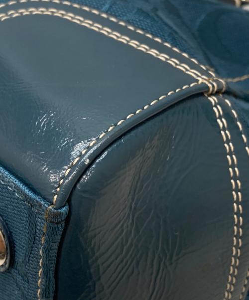 COACH（コーチ）COACH (コーチ) シグネチャーワンショルダーバッグ ブルーの古着・服飾アイテム