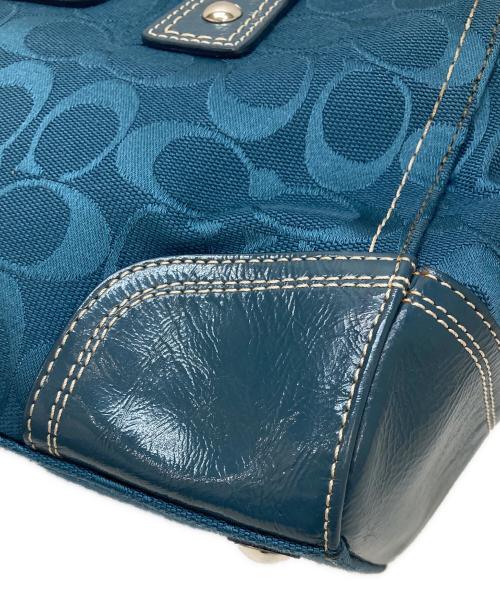 COACH（コーチ）COACH (コーチ) シグネチャーワンショルダーバッグ ブルーの古着・服飾アイテム