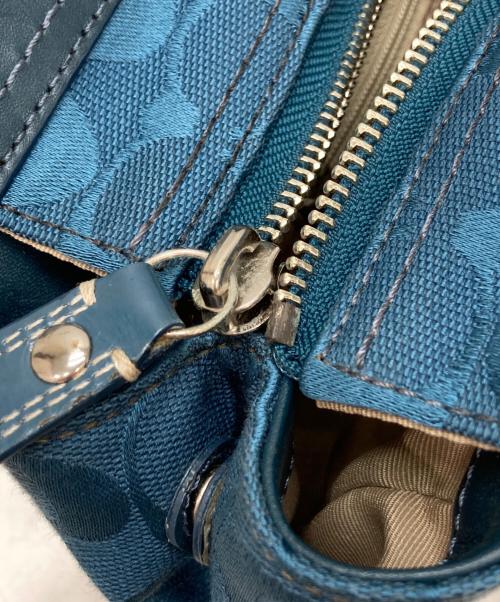 COACH（コーチ）COACH (コーチ) シグネチャーワンショルダーバッグ ブルーの古着・服飾アイテム