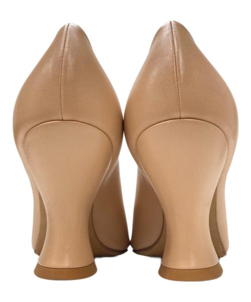 BOTTEGA VENETA（ボッテガベネタ）BOTTEGA VENETA (ボッテガベネタ) スクエアトゥチャンキーヒールパンプス ベージュ サイズ:36 1/2の古着・服飾アイテム