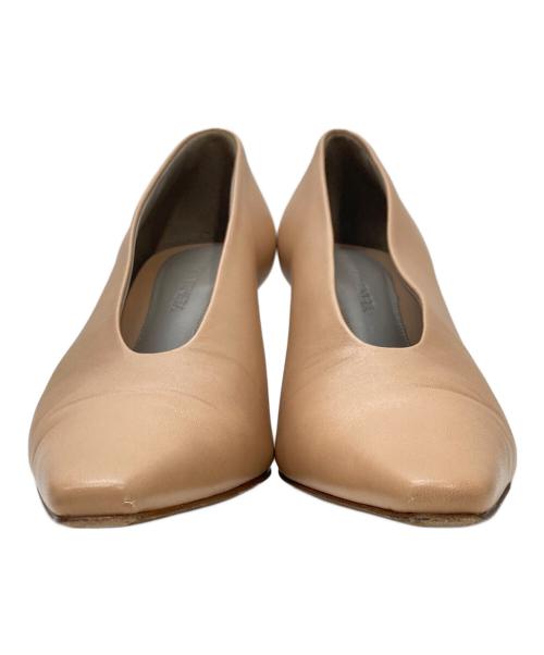 BOTTEGA VENETA（ボッテガベネタ）BOTTEGA VENETA (ボッテガベネタ) スクエアトゥチャンキーヒールパンプス ベージュ サイズ:36 1/2の古着・服飾アイテム