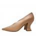 BOTTEGA VENETA (ボッテガベネタ) スクエアトゥチャンキーヒールパンプス ベージュ サイズ:36 1/2：15000円