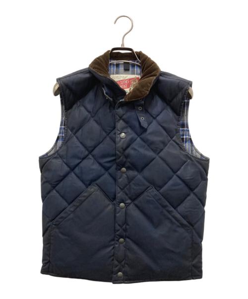 ADDICT CLOTHES（アディクト クローズ）ADDICT CLOTHES (アディクト クローズ) オイルドコットン ダウンベスト ネイビー サイズ:36の古着・服飾アイテム