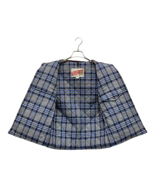 ADDICT CLOTHES（アディクト クローズ）ADDICT CLOTHES (アディクト クローズ) オイルドコットン ダウンベスト ネイビー サイズ:36の古着・服飾アイテム