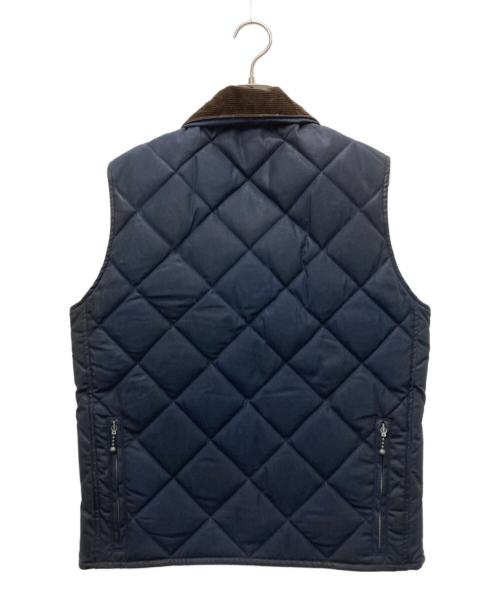 ADDICT CLOTHES（アディクト クローズ）ADDICT CLOTHES (アディクト クローズ) オイルドコットン ダウンベスト ネイビー サイズ:36の古着・服飾アイテム