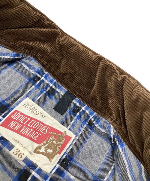 ADDICT CLOTHES（アディクト クローズ）ADDICT CLOTHES (アディクト クローズ) オイルドコットン ダウンベスト ネイビー サイズ:36の古着・服飾アイテム