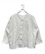 nest Robeネストローブ）の古着「裏毛2WAY刺繍カーディガン」｜ホワイト