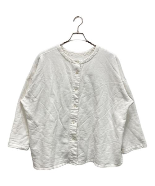 nest Robe（ネストローブ）nest Robe (ネストローブ) 裏毛2WAY刺繍カーディガン ホワイト サイズ:FREEの古着・服飾アイテム