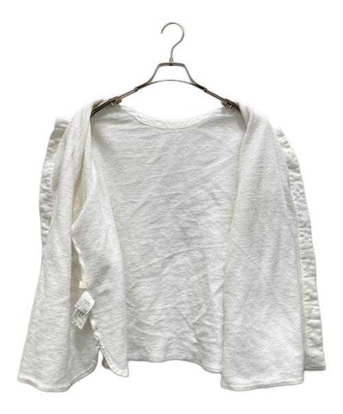 nest Robe（ネストローブ）nest Robe (ネストローブ) 裏毛2WAY刺繍カーディガン ホワイト サイズ:FREEの古着・服飾アイテム