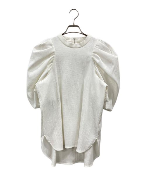 ELENDEEK（エレンディーク）ELENDEEK (エレンディーク) タックバルーンスリーブブラウス ホワイト サイズ:FREEの古着・服飾アイテム