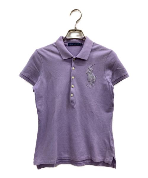 RALPH LAUREN（ラルフローレン）RALPH LAUREN (ラルフローレン) ビーズロゴポロシャツ パープル サイズ:Mの古着・服飾アイテム