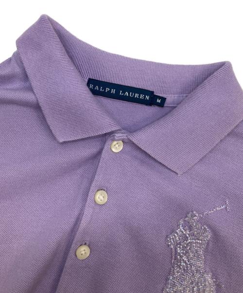 RALPH LAUREN（ラルフローレン）RALPH LAUREN (ラルフローレン) ビーズロゴポロシャツ パープル サイズ:Mの古着・服飾アイテム