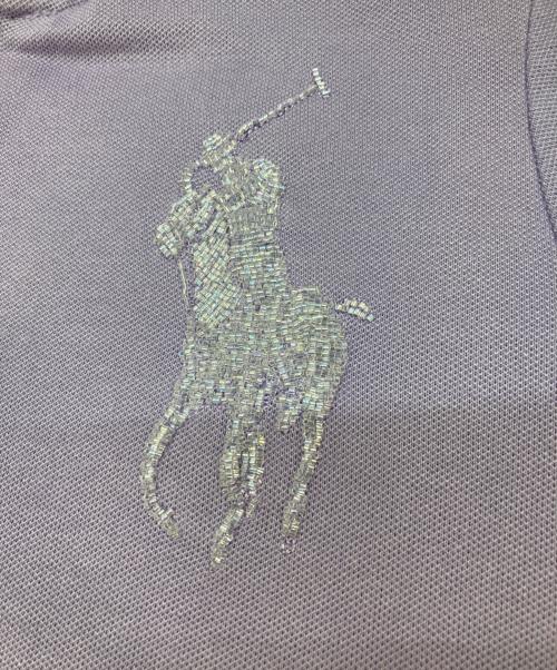RALPH LAUREN（ラルフローレン）RALPH LAUREN (ラルフローレン) ビーズロゴポロシャツ パープル サイズ:Mの古着・服飾アイテム