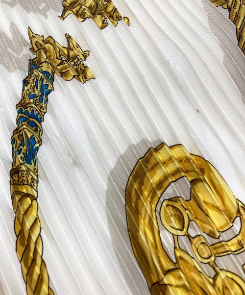 HERMES（エルメス）HERMES (エルメス) プリーツスカーフ ネイビーの古着・服飾アイテム