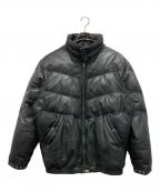 A BATHING APE×PEEL SLOWLY AND SEEア ベイシング エイプ×ピール スローリー アンド シー）の古着「カウレザーダウンジャケット」｜ブラック