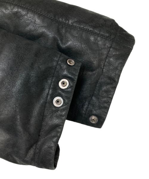 A BATHING APE（ア ベイシング エイプ）A BATHING APE (ア ベイシング エイプ) PEEL SLOWLY AND SEE (ピール スローリー アンド シー) カウレザーダウンジャケット ブラック サイズ:XXLの古着・服飾アイテム