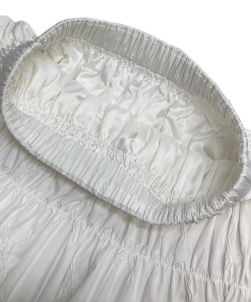 Adam et Rope（アダム エ ロペ）Adam et Rope (アダム エ ロペ) スモッキングジャガードタフタスカート ホワイト サイズ:FREE 未使用品の古着・服飾アイテム