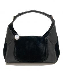 TOD'S（トッズ）の古着「スエード切替ワンハンドバッグ」｜ブラック