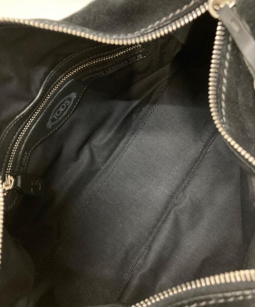 TOD'S（トッズ）TOD'S (トッズ) スエード切替ワンハンドバッグ ブラックの古着・服飾アイテム