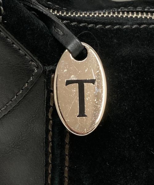 TOD'S（トッズ）TOD'S (トッズ) スエード切替ワンハンドバッグ ブラックの古着・服飾アイテム