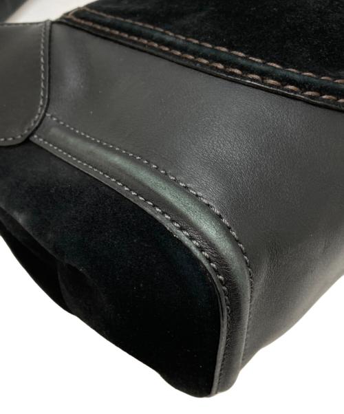 TOD'S（トッズ）TOD'S (トッズ) スエード切替ワンハンドバッグ ブラックの古着・服飾アイテム