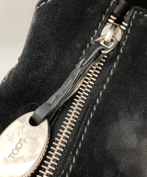 TOD'S（トッズ）TOD'S (トッズ) スエード切替ワンハンドバッグ ブラックの古着・服飾アイテム