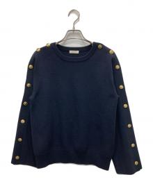 DES PRES（デ プレ）の古着「ウールポリエステル ボタンポイントプルオーバー」｜ネイビー