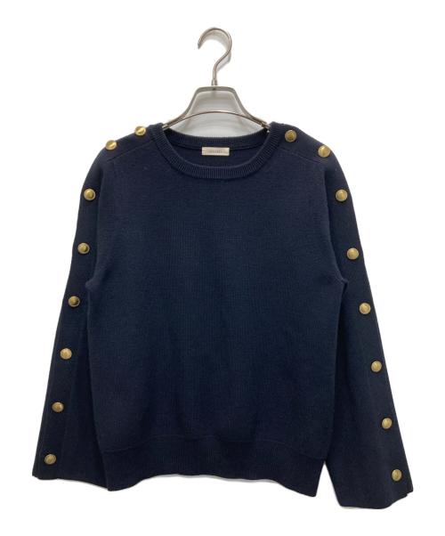 DES PRES（デ プレ）DES PRES (デ プレ) ウールポリエステル ボタンポイントプルオーバー ネイビー サイズ:FREEの古着・服飾アイテム