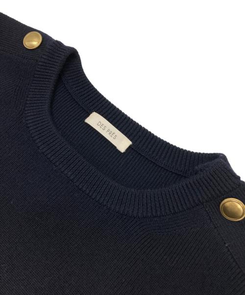 DES PRES（デ プレ）DES PRES (デ プレ) ウールポリエステル ボタンポイントプルオーバー ネイビー サイズ:FREEの古着・服飾アイテム