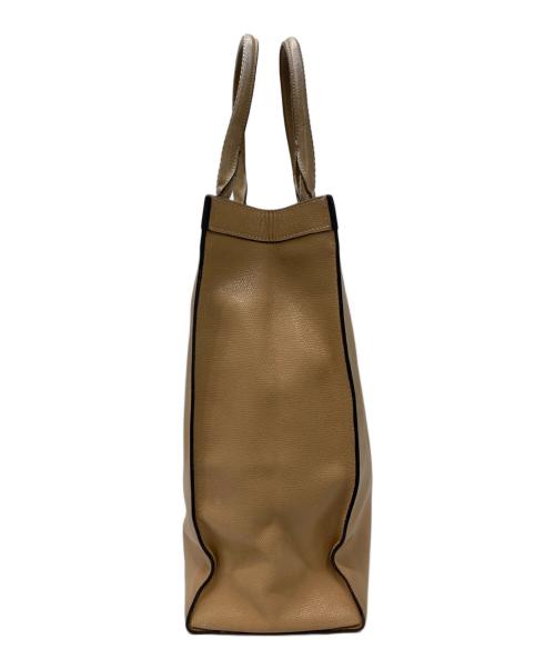 Valextra（ヴァレクストラ）Valextra (ヴァレクストラ) レザートートバッグ ベージュの古着・服飾アイテム