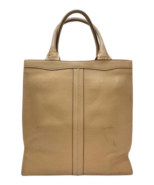 Valextra（ヴァレクストラ）Valextra (ヴァレクストラ) レザートートバッグ ベージュの古着・服飾アイテム
