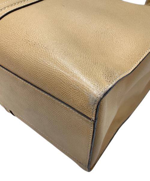 Valextra（ヴァレクストラ）Valextra (ヴァレクストラ) レザートートバッグ ベージュの古着・服飾アイテム