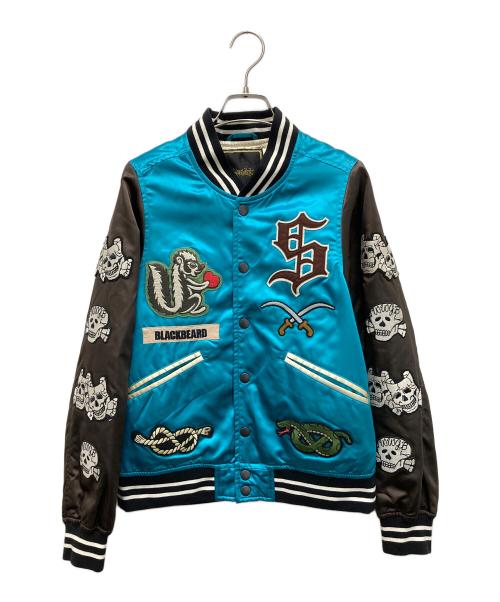 SASQUATCHfabrix.（サスクワッチファブリックス）SASQUATCHfabrix. (サスクワッチファブリックス) 和柄ワッペンスタジャン ブルー サイズ:Sの古着・服飾アイテム