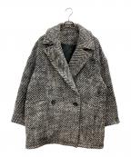）の古着「ビッグヘリンボーンミドルコート」｜グレー