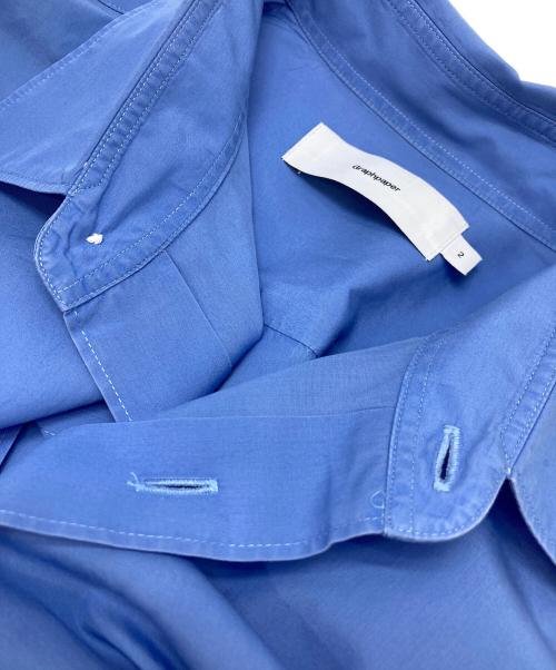 Graphpaper（グラフペーパー）Graphpaper (グラフペーパー) BROAD REGULAR COLLAR SHIRT ブルー サイズ:2の古着・服飾アイテム