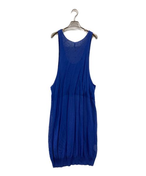 BOBOUTIC（ボブティック）BOBOUTIC (ボブティック) ペーパーノースリーブワンピース ブルー サイズ:XSの古着・服飾アイテム