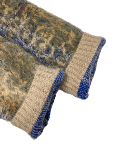 DIESEL（ディーゼル）DIESEL (ディーゼル) コットン＆カシミアブレンドニットカーディガン ブルー×イエロー サイズ:Sの古着・服飾アイテム