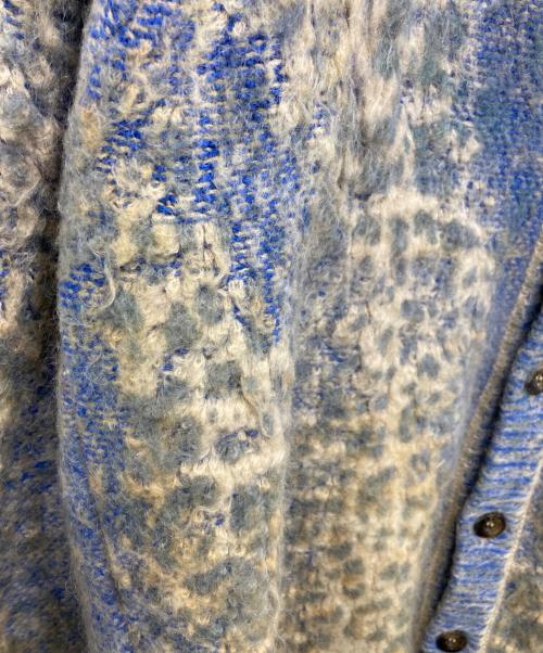 DIESEL（ディーゼル）DIESEL (ディーゼル) コットン＆カシミアブレンドニットカーディガン ブルー×イエロー サイズ:Sの古着・服飾アイテム